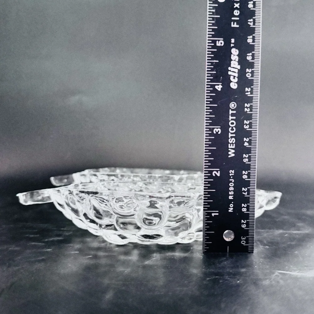 Vintage‎ Anchor Hocking 2pc Grape Cluster Clear Glass Candy Nut Dish Bowl